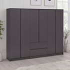 Malvern 6 Door 2 Drawer Wardrobe - Grey
