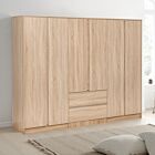 Malvern 6 Door 2 Drawer Wardrobe - Sonoma Oak Effect