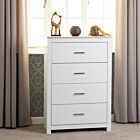 Portland 4 Drawer Chest - White/Oak Effect
