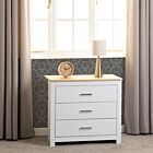 Portland 3 Drawer Chest - White/Oak Effect