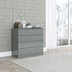 Denver 4 Drawer Chest - Grey Gloss