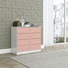 Denver 4 Drawer Chest - White/Pink Gloss