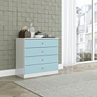 Denver 4 Drawer Chest - White/Blue Gloss