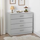 Dakota 4 Drawer Chest - Light Grey