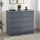 Dakota 4 Drawer Chest - Dark Grey