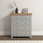 Windsor 3+2 Drawer Chest - Pebble Grey/Oak
