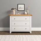 Windsor 3 Drawer Chest - Ivory/Oak