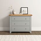 Windsor 3 Drawer Chest - Pebble Grey/Oak