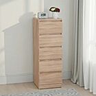 Malvern 5 Drawer Narrow Chest - Sonoma Oak Effect
