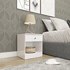 Denver 1 Drawer Bedside - White Gloss