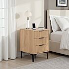 Miami 3 Drawer Bedside - Oak Effect/Black