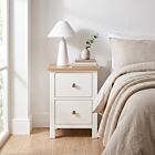 Cambridge 2 Drawer Bedside - Linen/Oak