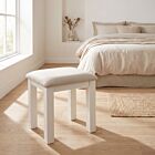 Cambridge Dressing Table Stool - Linen/Oak/Oat Fabric