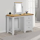 Windsor 3 Drawer Dressing Table And Mirror - Pebble Grey/Oak