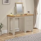 Windsor 3 Drawer Dressing Table And Mirror - Putty/Oak