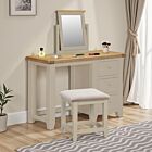 Windsor 3 Drawer Dressing Table Set - Putty/Oak/Oat Fabric