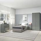 Denver 2 Door Wardrobe Bedroom Set - Grey Gloss