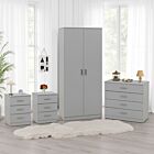 Dakota 2 Door Wardrobe Bedroom Set - Light Grey