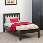 Monaco 3' Low End Bed - Dark Grey/Oak Effect