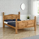Corona 4'6" High End Bed - Distressed Waxed Pine