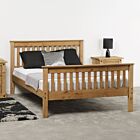 Monaco 4'6" High End Bed - Distressed Waxed Pine