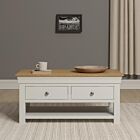 Bordeaux 2 Drawer Coffee Table - Ivory/Oak