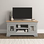 Bordeaux Small TV Stand - Pebble Grey/Oak