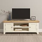 Windsor Straight TV Unit - Ivory/Oak