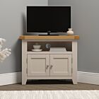 Windsor Corner TV Unit - Putty/Oak