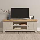 Windsor Straight TV Unit - Putty/Oak