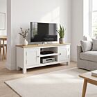 Cambridge 2 Door TV Unit - Linen/Oak