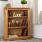 Corona Low Bookcase - Distressed Waxed Pine