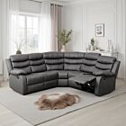 Roma Corner Recliner Sofa - Grey Faux Leather