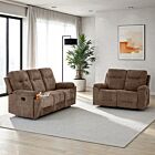 Guildford 3+2 Recliner Suite - Antelope Brown Fabric