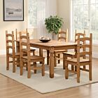Corona 6' Dining Set (X6 Chairs) - Distressed Waxed Pine