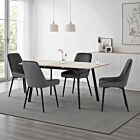 Avery Extending Dining Set (X4 Chairs) - Concrete/Grey Velvet