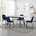 Avery & Lukas Extending Dining Set (X4 Chairs) - Concrete/Sapphire Blue Velvet