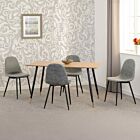 Hamilton & Athens Medium Dining Set (X4 Chairs) - Medium Oak Effect/Grey Faux Leather