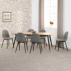 Hamilton & Athens Large Dining Set (X6 Chairs) - Medium Oak Effect/Grey Faux Leather