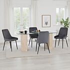 Modena & Avery Dining Set (X4 Chairs) - Cream/Grey Velvet