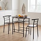 Derry Dining Set (X2 Chairs) - Black/Walnut