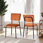 Sheldon Dining Chair (X4 Per Box) - Burnt Orange Velvet Fabric