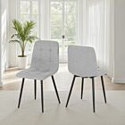 Fenton Dining Chair (X2 Per Box) - Light Grey Fabric