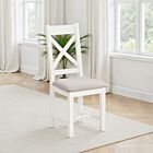 Windsor Cross Back Dining Chair (X2 Per Box) - Ivory/Oat Fabric