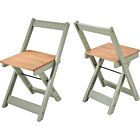 Santos Folding Chair (X2 Per Box) - Green/Distressed Waxed Pine