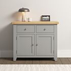 Windsor 2 Door 2 Drawer Sideboard - Pebble Grey/Oak