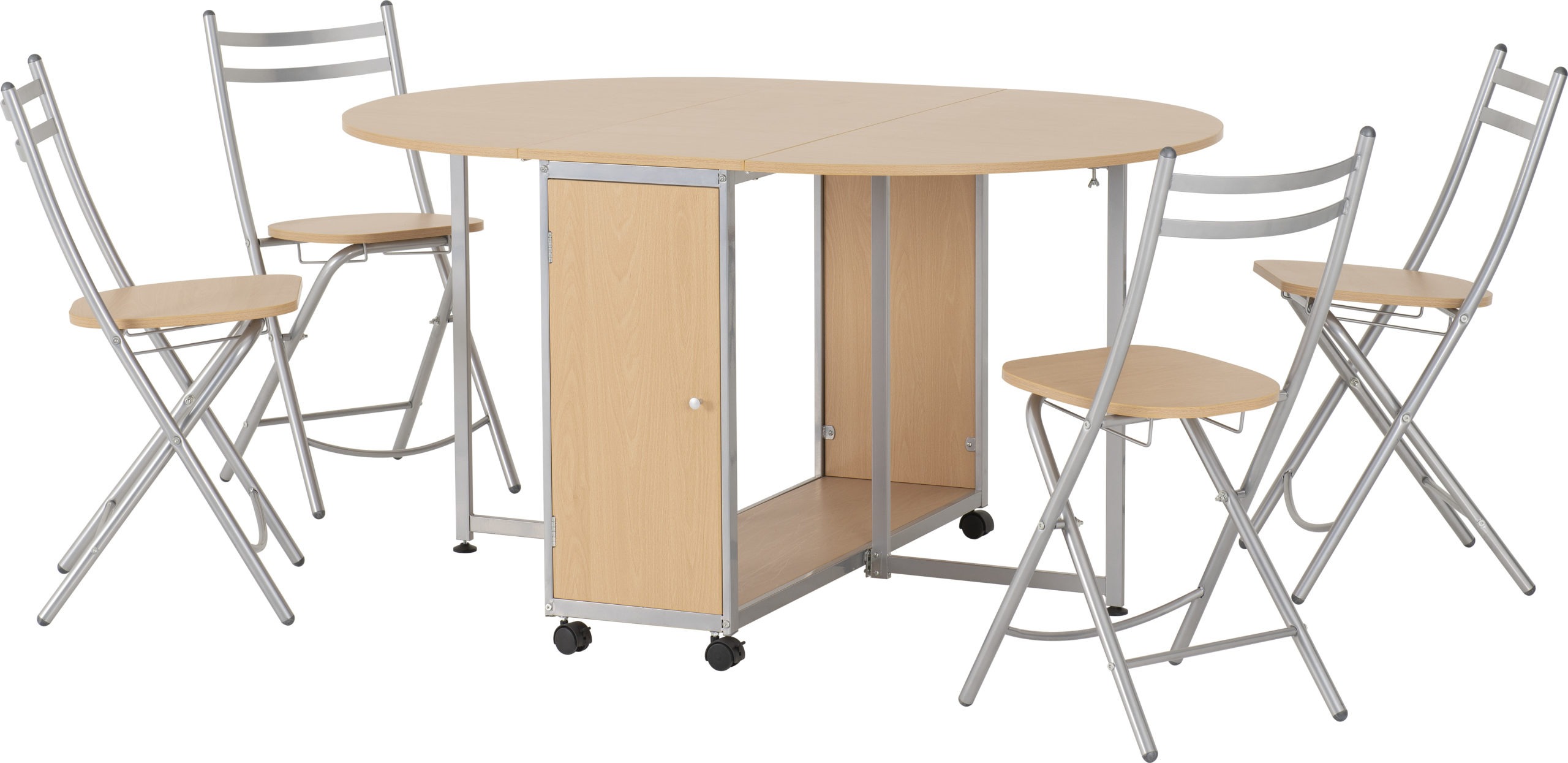 Budget Butterfly Dining Set - Beech/Silver