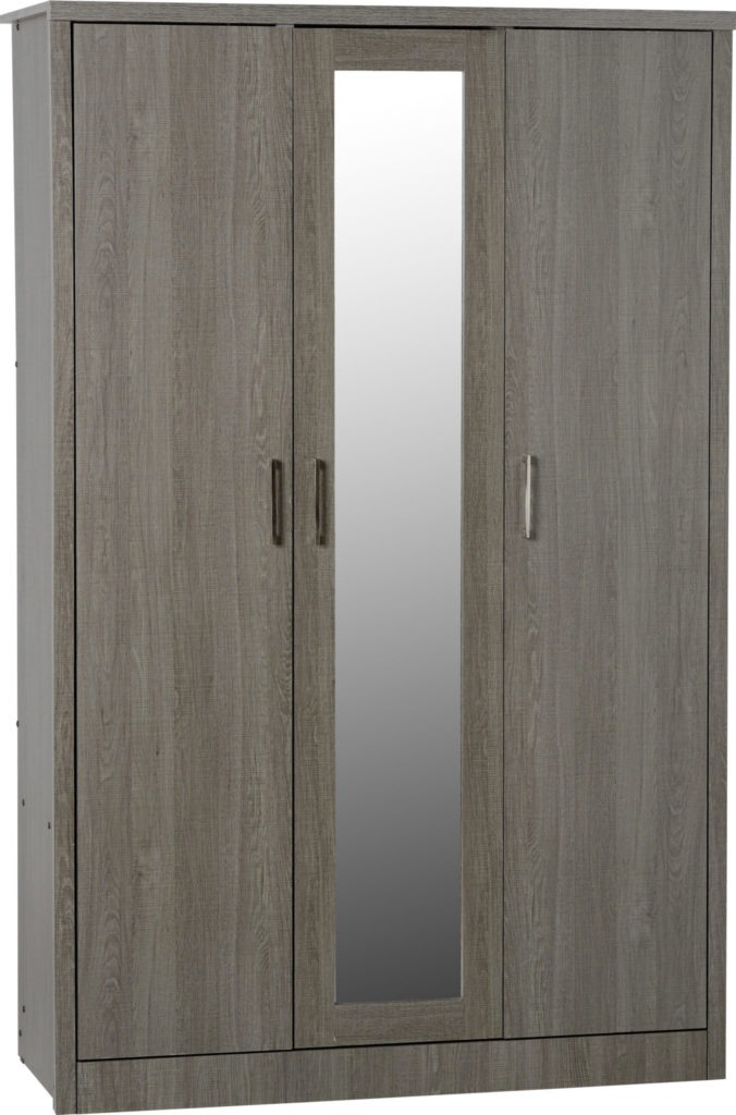 Lisbon 3 Door Wardrobe Black Wood Grain