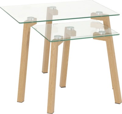 glass nest of tables dunelm