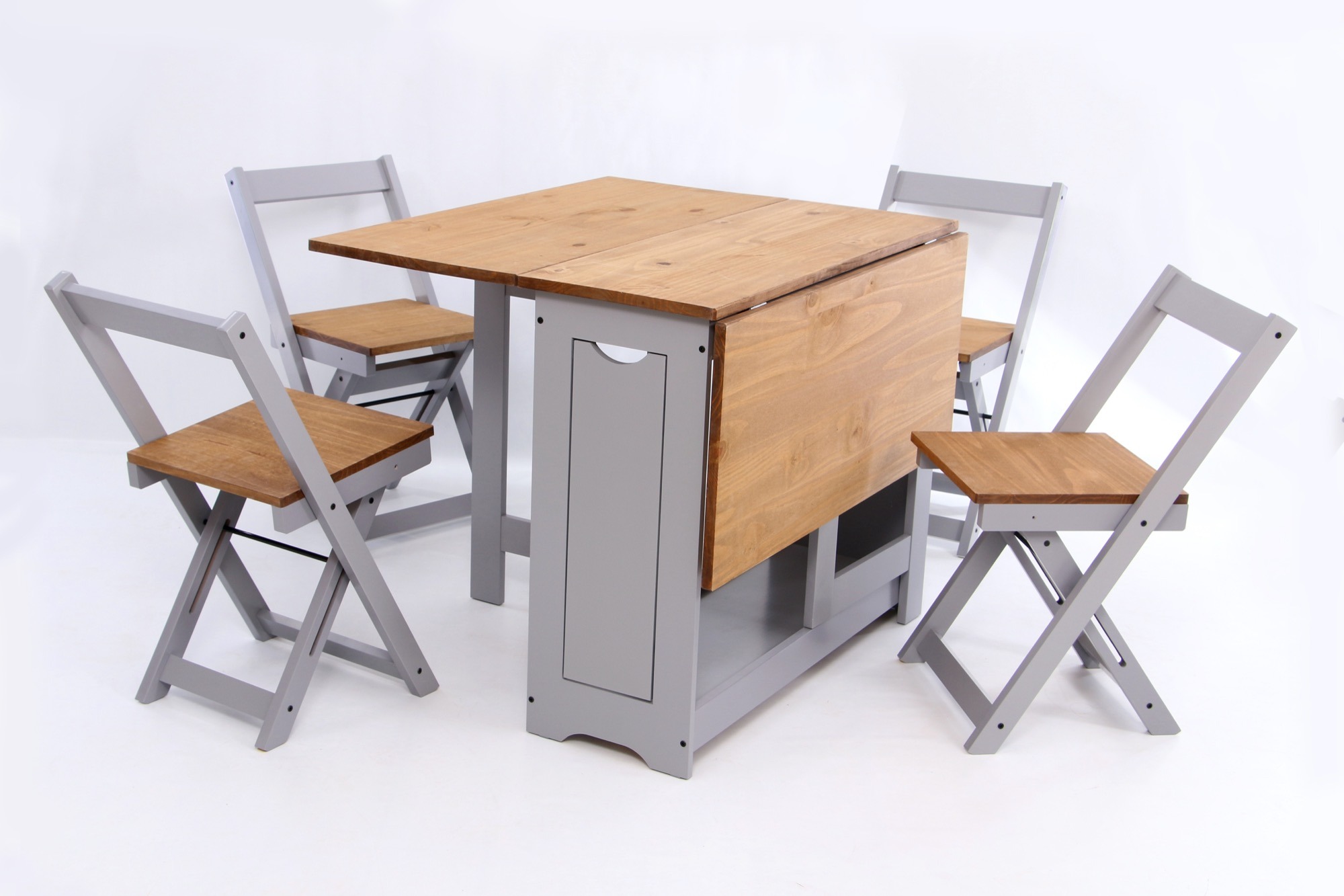 legno di pino invecchiato e cerato Seconique set tavolo e sedieSantos Butterfly bianco 
